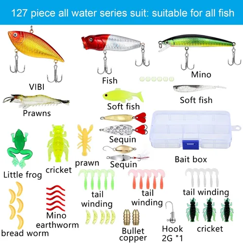 Miniatura 7 de Kit de herramientas de pesca Sosation de 134 piezas Equipo y accesorios de pesca Kit de alicates de pesca Herramienta de extracción de anzuelos