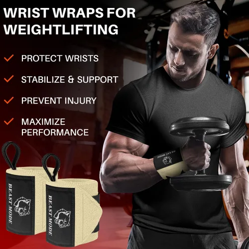 Miniatura 2 de TECEUM Weightlifting 18" & 12" Wrist Wraps with Thumb Loop – Heavy Duty Wrist Workout Braces for Men and Women – Ideal for Powerlifting, Strength