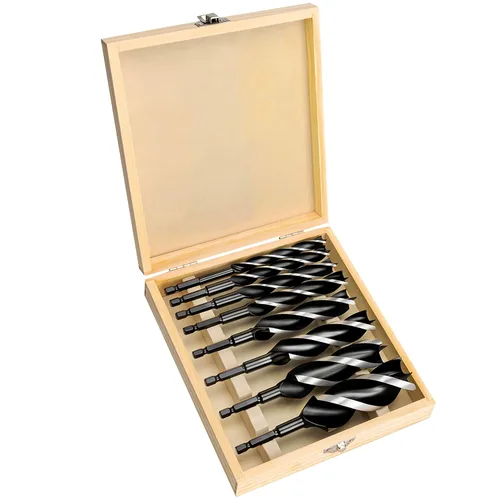Juego de brocas de taladro para madera, 8 brocas de madera con vástago hexagonal con cabezal patentado de 3 cortadores, 6 pulgadas de largo, 3/8 a