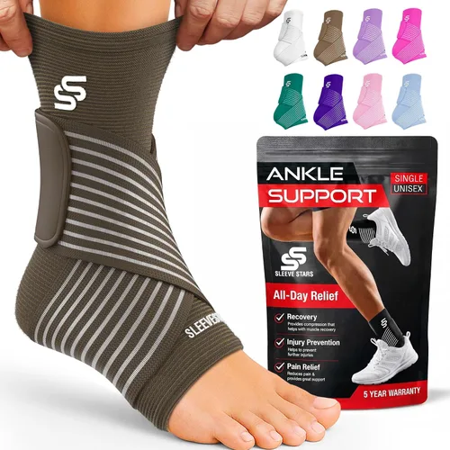 Miniatura 12 de Tobillera Sleeve Stars para mujeres y hombres, tobillera para esguince de tobillo, manga de compresión para alivio de la fascitis plantar, soporte