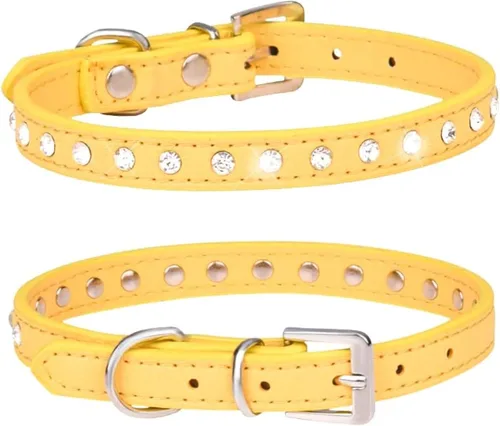 Miniatura 4 de Collares para perros pequeños, con diamantes brillantes y diamantes de imitación brillantes con purpurina para cachorros, para mascotas, XS, S, S