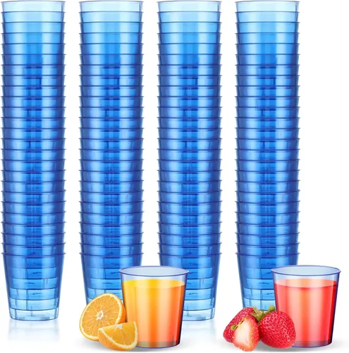 Miniatura 11 de Tioncy 100 vasos de chupito de plástico neón de 1 oz, vasos de chupito desechables de colores, mini vasos de fiesta para beber para cóctel, whisky