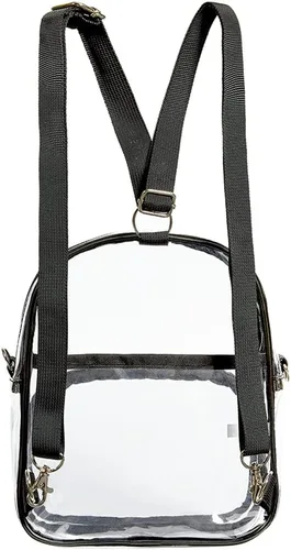 Miniatura 5 de COVAX Mini mochila transparente, aprobada para estadios, mochila transparente para mujer, para el trabajo, viajes de seguridad, conciertos y eventos