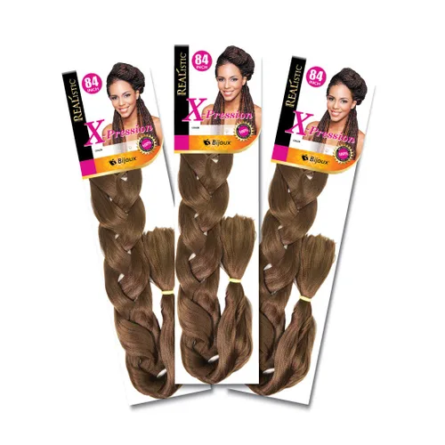 Miniatura 42 de Realistic Trenza original X-Pression 84 pulgadas 100% Kanekalon (paquete de 3, 1) M-61XPRES84