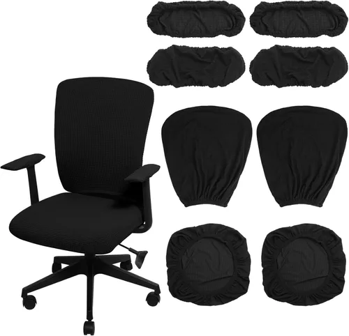 Miniatura 9 de Tallew Juego de 4 Fundas para Silla de Oficina Fundas Universales para Computadora Fundas Elásticas para Silla de Oficina Fundas para Respaldo