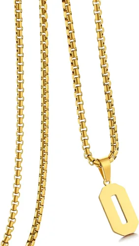 Miniatura 161 de Collar de Número Dorado para Hombre, Cadena de Acero Inoxidable con Colgante de Número para Atletas, Joyería Deportiva Personalizada para Niños