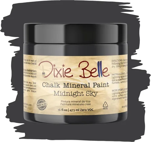 Miniatura 290 de Dixie Belle Paint Company - Pintura con acabado de tiza para muebles, color negro (Caviar), 1 galón, 128 fl oz, pintura mineral color rosa intenso