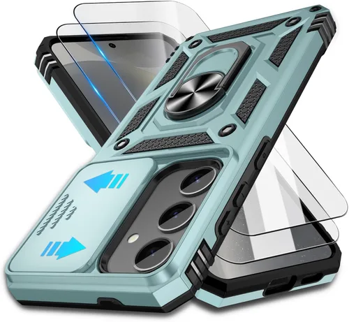 Miniatura 126 de ATUMP Funda para OnePlus Nord N200 5G con protector de pantalla HD con cubierta para cámara deslizante, soporte de anillo de rotación de 360°