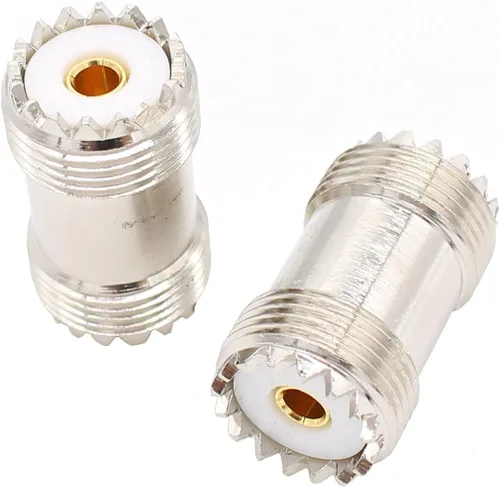 Miniatura 4 de exgoofit Conector de barril SO239, paquete de 6 acopladores PL259 UHF hembra a hembra, adaptador coaxial coaxial para antena de radio CB Ham