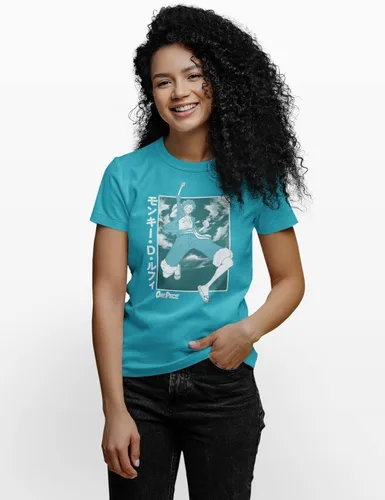Miniatura 4 de Ripple Junction Una pieza adulto Unisex Tropical Blue Luffy Peso Ligero 100% Algodón Crew T-Shirt
