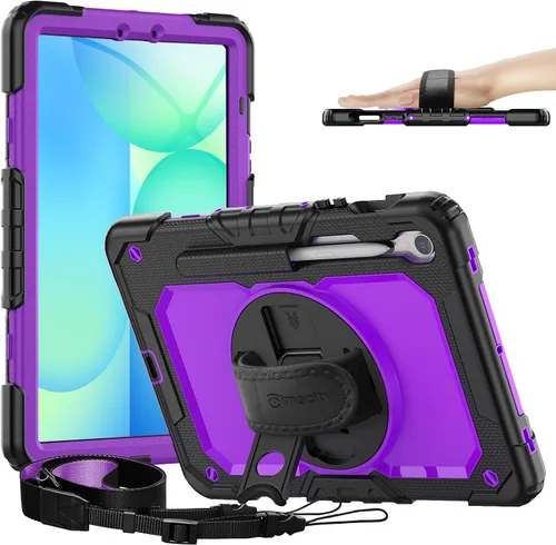 Miniatura 17 de Timecity - Funda protectora resistente para Samsung Galaxy Tab S10 Lite, S10 FE, S9 FE 5G, S9, 10.9 y 11 pulgadas, con protector de pantalla, Negro