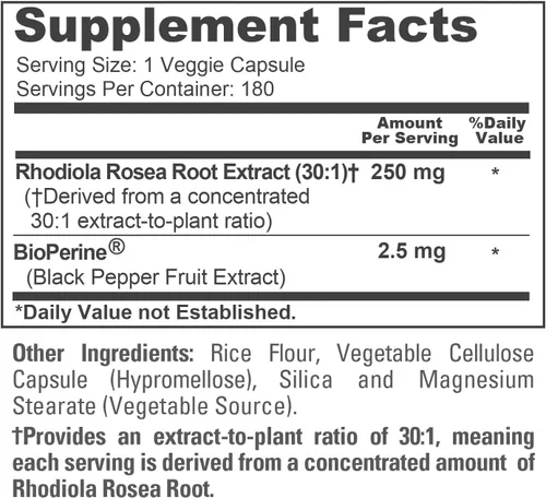 Miniatura 4 de NusaPure Rhodiola Rosea 7,500 mg 180 cápsulas vegetales (sin OMG, extracto 30:1, vegetariano/vegano y sin gluten) con bioperina