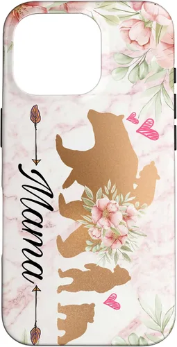 Miniatura 19 de iPhone 15 Plus Mama Bear & Cubs Design Phone Grip para mamá - Funda para 3 niños