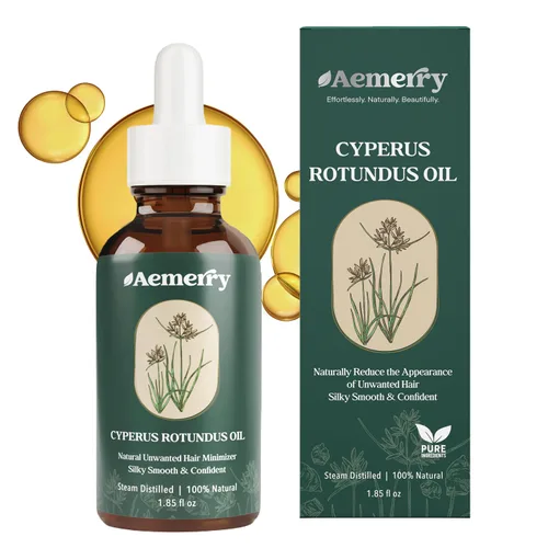 Cyperus Rotundus Oil for Hair Removal: Natural Hair Inhibitor Helps Slow Regrowth, After Hair Removal Botanical Oil, Moisturizing & Soothing Care
