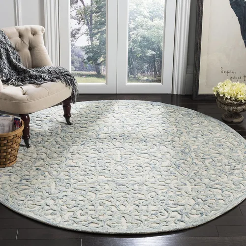 Miniatura 16 de SAFAVIEH Trace Collection - Alfombra decorativa de 2 x 3 pies, marrón y marfil, lana hecha a mano, ideal para zonas de alto tráfico en entrada, sala