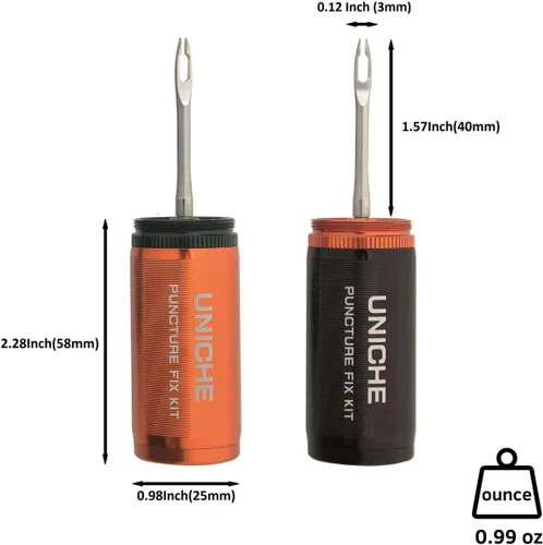 Miniatura 2 de Kit de reparación de pinchazos de neumáticos sin cámara - para neumáticos de bicicleta de carretera y montaña - herramienta de inserción funciona