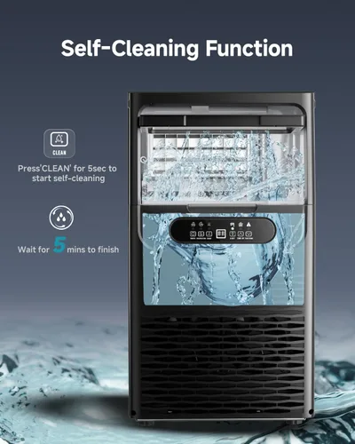 Miniatura 5 de EUHOMY Máquina comercial para hacer hielo, 70 libras/24 horas, 36 cubitos de hielo en 8-12 minutos, máquina de hielo debajo del mostrador con filtro