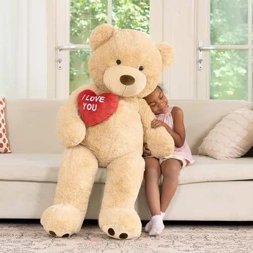 Miniatura 2 de MaoGoLan Oso de peluche gigante de 52" Oso de peluche - Te amo Corazón rojo Oso de peluche grande para regalo de San Valentín, aniversario, larga