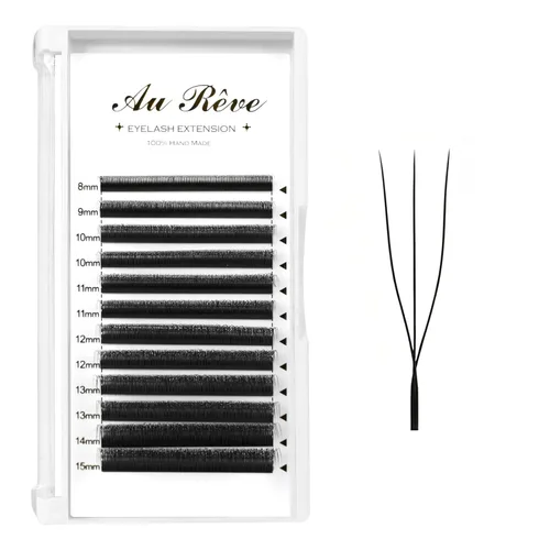 Miniatura 33 de Extensiones de pestañas YY, extensiones de pestañas Y, rizo D, 0.003 in, 0.472 in, bandeja mixta en forma de Y, volumen 4D, pestañas postizas de uso