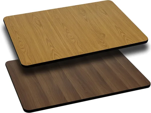 Miniatura 24 de Flash Furniture - Tapa de mesa de resina brillante de 30.0 x 48.0 pulgadas, con borde caído de 2.0 pulgadas de grosor Natural/Nogal