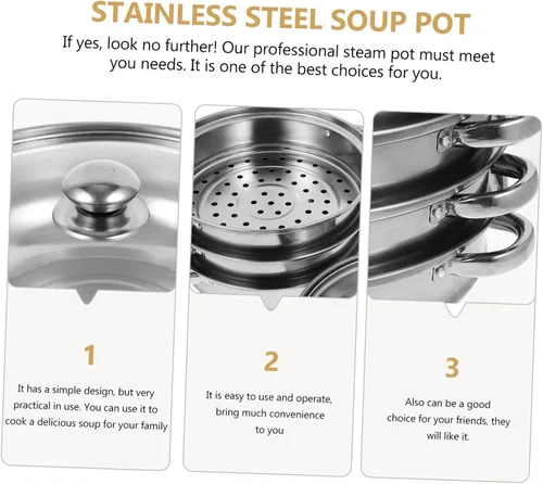 Miniatura 2 de Angoily Comida de verduras asiáticas olla grande olla de sopa grande ollas ollas juegos de ollas para cocinar accesorios de cocina olla