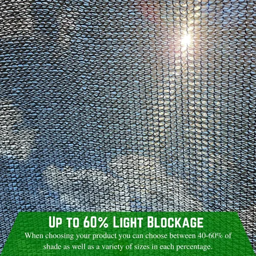 Miniatura 4 de Farm Plastic Supply - Paño de sombra negro - 60% - (12' x 20') - Tela de malla para pantalla de privacidad de vallas, sombra de jardín, malla