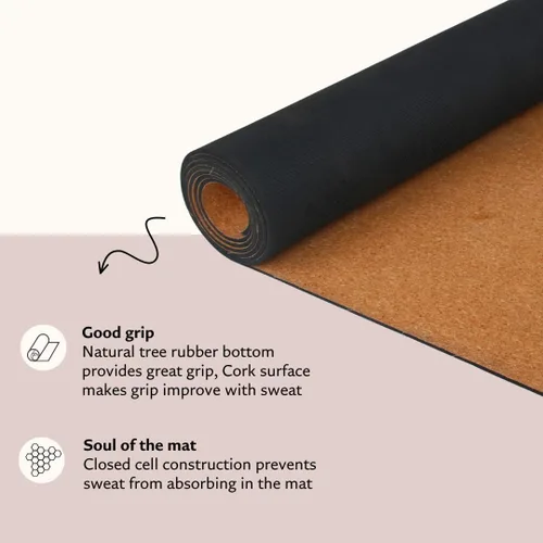 Miniatura 4 de Shakti Warrior Tapete de yoga de corcho, diseñado por artistas, tapete antideslizante ecológico de alta calidad, ideal para yoga regular y caliente