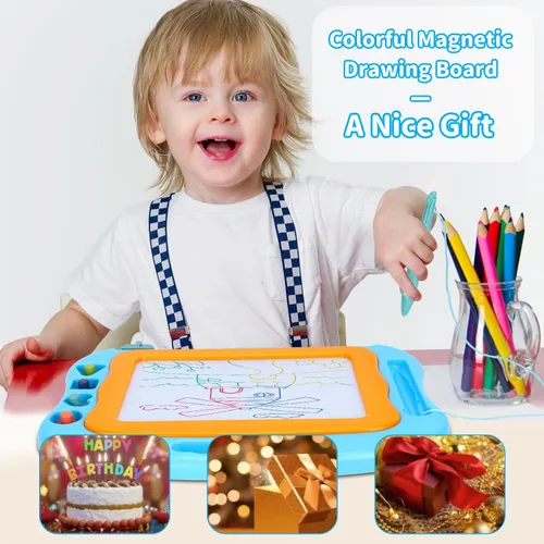 Miniatura 7 de BABLOCVID - Pizarra magnética para dibujar, juguetes para niños pequeños para niños y niñas, pizarra de garabatos borrable de 15 pulgadas