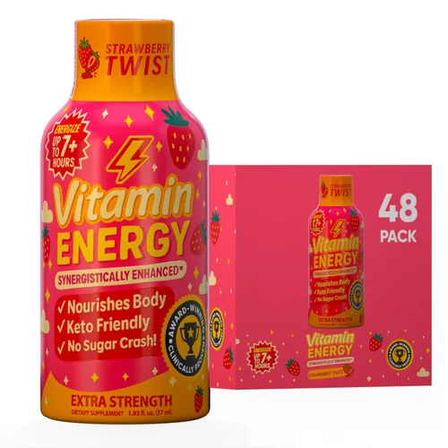 Miniatura 42 de Vitamin Energy Immune+ Extra Strength Energy Shot Army Orange 10 unidades, 260 mg de cafeína natural, vitaminas B, citicolina, té verde, apoyo