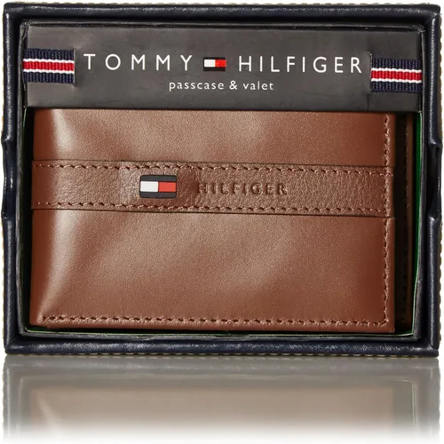 Miniatura 7 de Tommy Hilfiger Cartera de cuero genuino para hombre con múltiples ranuras para tarjetas