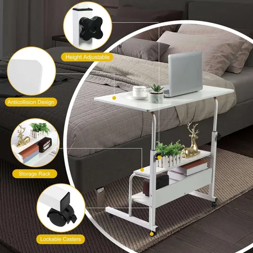 Miniatura 5 de Mesa Ajustable para Estudiante Computadora Portátil Muebles de Oficina en Casa Espacios Pequeños Sofá Dormitorio Mesita de Noche Escritorio Aprender