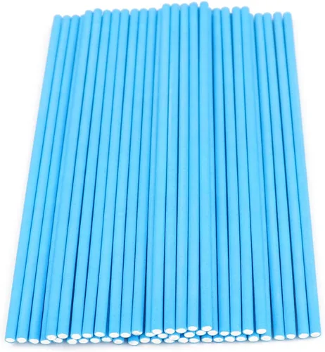 Miniatura 2 de 100 palitos de papel para paletas de papel, 6 pulgadas por 5/32 pulgadas (azul)