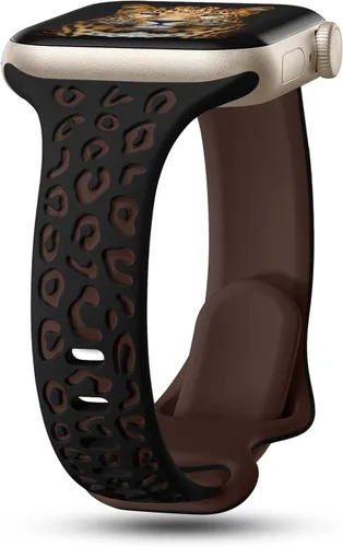 Miniatura 13 de CreateGreat Correas Delgadas con Grabado de Leopardo Compatibles con Apple Watch de 41mm 40mm 38mm 49mm 46mm 45mm 44mm 42mm para Mujeres, Correa