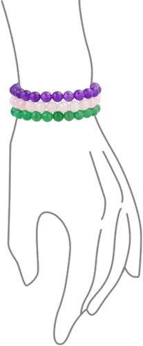 Miniatura 58 de Bling Jewelry Juego de 3 pulseras elásticas unisex apilables con cuentas redondas de 0.315 pulgadas para mujeres, adolescentes y hombres, multihebra