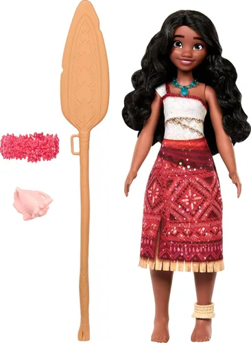 Miniatura 5 de Mattel Disney Moana 2 Singing Adventure Moana Doll con atuendo y accesorios distintivos, canta "We're Back" en inglés