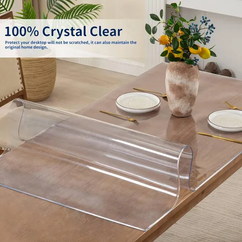Miniatura 3 de Protector de mesa transparente de 12 x 24 pulgadas, tapete de escritorio transparente de 2 mm de grosor, cubierta de mesa de plástico, protector