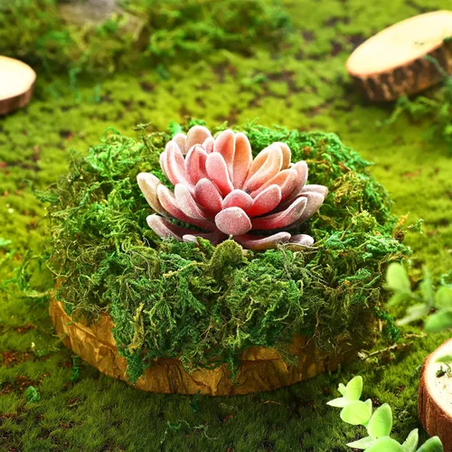 Miniatura 5 de Giegxin Musgo artificial de 28 onzas para manualidades, musgo para plantas de interior, hoja verde natural para plantas, flores, hierba, floral