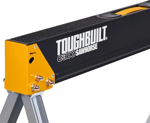 Miniatura 6 de ToughBuilt Mesa plegable para caballete/lugar de trabajo, capacidad de 1100 libras, construcción de acero resistente con asa de fácil transporte