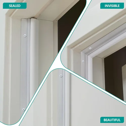 Miniatura 5 de Yuntau Burletes Atornillables para Puerta 42" 36" Burletes para Puerta con Portador de Aluminio y Junta de Espuma Burletes Exteriores en Forma de V