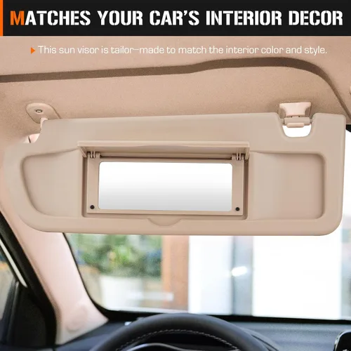 Miniatura 7 de Visera solar izquierda y derecha para Honda Civic EX LX Sedan SI Coupe, lado del conductor y del pasajero, repuesto de parasol beige 83280-SNA-A01ZC