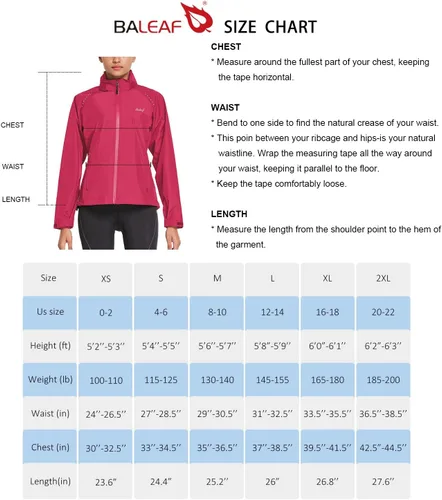 Miniatura 7 de BALEAF Chaqueta impermeable para mujer, rompevientos para correr, ciclismo, plegable, reflectante, ligera, con capucha