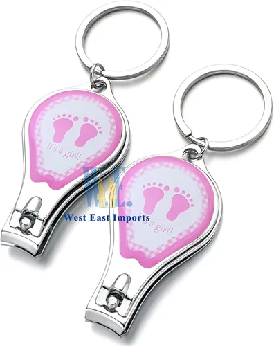 Miniatura 4 de Baby Shower Pink Girl Llavero Favores (12 piezas) Cortauñas y abrebotellas Regalo de fiesta para invitados