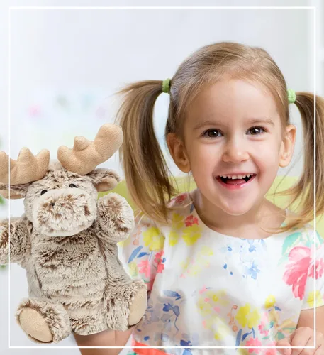 Miniatura 5 de DolliBu - Marioneta de mano de alce de peluche, súper suave, juguete de alce para niños, marionetas educativas para enseñar animales salvajes