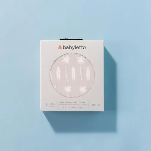Miniatura 7 de Babyletto Sábanas para cuna de 100% algodón orgánico para todas las etapas, con certificado GOTS, ajustables 360°, muselina ultra suave