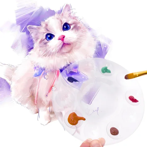 Miniatura 4 de Hulameda 3 paletas de pintura, bandeja-paleta de pintura de plástico, paleta de pintura con 10 compartimentos para adultos y niños, para pintura o 3