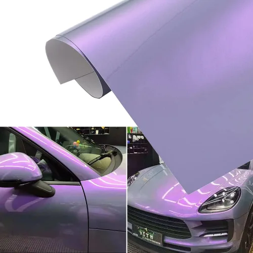 Miniatura 2 de XhuangTech Rollo de vinilo adhesivo camaleón de color gris a morado, para carrocería, rollo de burbujas de aire para bricolaje