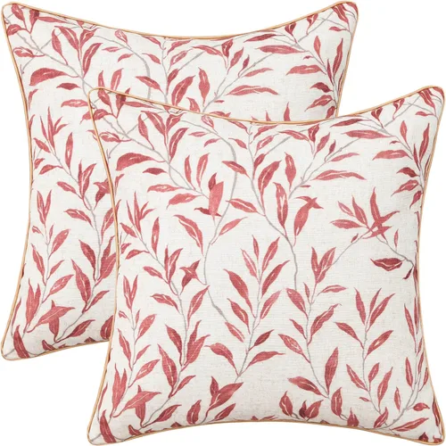 Miniatura 17 de VOGOL Juego de 2 fundas de almohada, 18 x 18 pulgadas, patrón de pájaros verdes, estampado de flores y pájaros verdes, fundas de cojín para cama