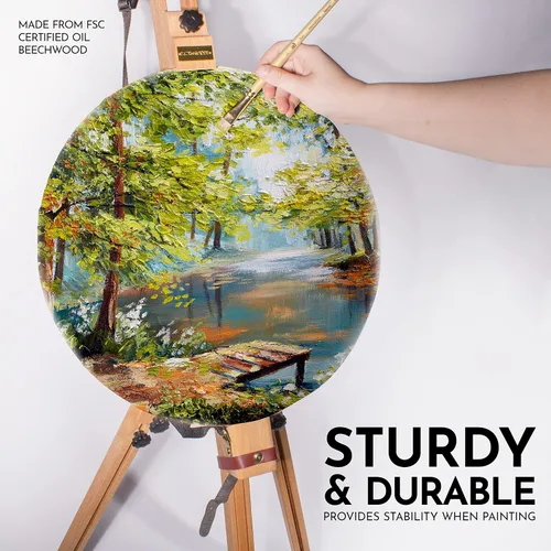 Miniatura 5 de Daler-Rowney St. Paul's Easel – Caballete de madera para artistas profesionales y estudiantes – Soporte de lona seguro para óleo y acuarela
