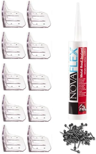 Miniatura 7 de Protectores de nieve jumbo de plástico transparente de 10 piezas con fijación mecánica kits de accesorios de montaje en techos de metal