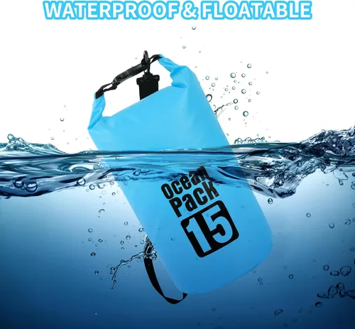 Miniatura 5 de Dry Bag impermeable para mujeres y hombres, 20L enrollada, ligera, bolsa de almacenamiento en seco con funda para teléfono para viajes, natación